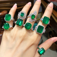 福泰珠宝天然祖母绿18k金镶嵌钻石戒指女彩色宝石设计别致直播拍