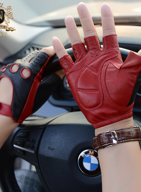 罗欧蒂斯新款秋冬皮手套男士半指机车手套运动手套哈雷摩托车手套