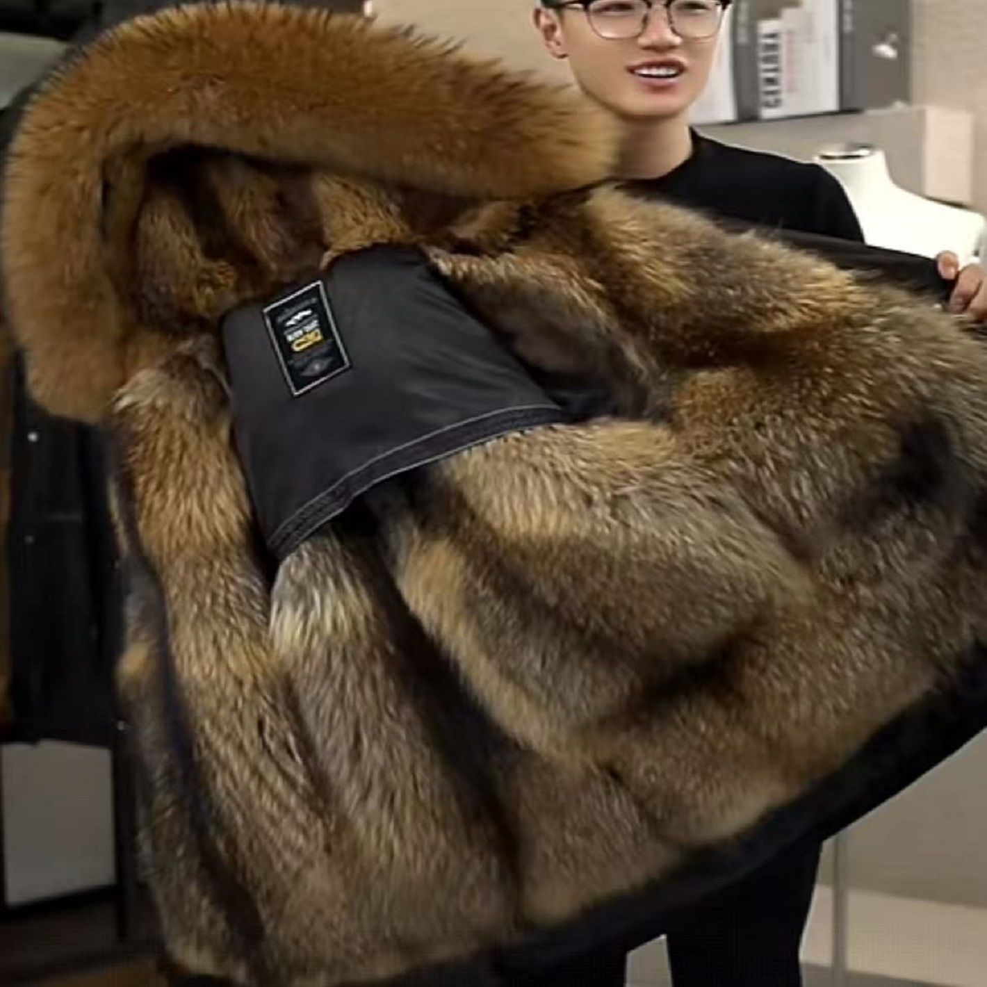 2025新款冬季男士皮草派克服貉皮皮毛一体内胆可拆卸加厚保暖防寒