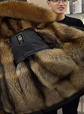2025新款冬季男士皮草派克服貉皮皮毛一体内胆可拆卸加厚保暖防寒