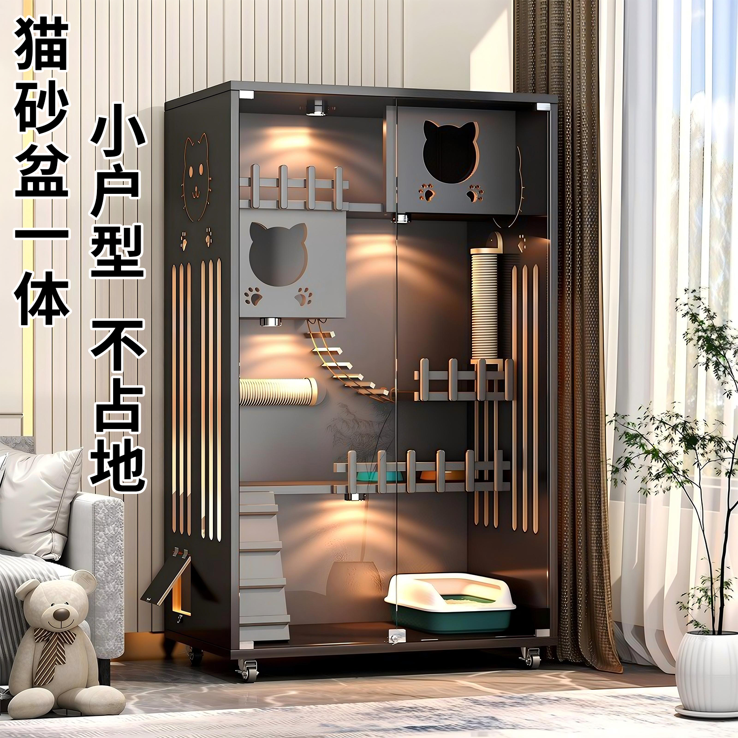 猫别墅猫笼子超大自由空间猫咪猫屋家用室内豪华猫柜全景猫舍猫窝,宠物/宠物食品及用品,猫笼子/猫别墅,淘宝优惠券,粉丝福利购,淘宝优惠卷