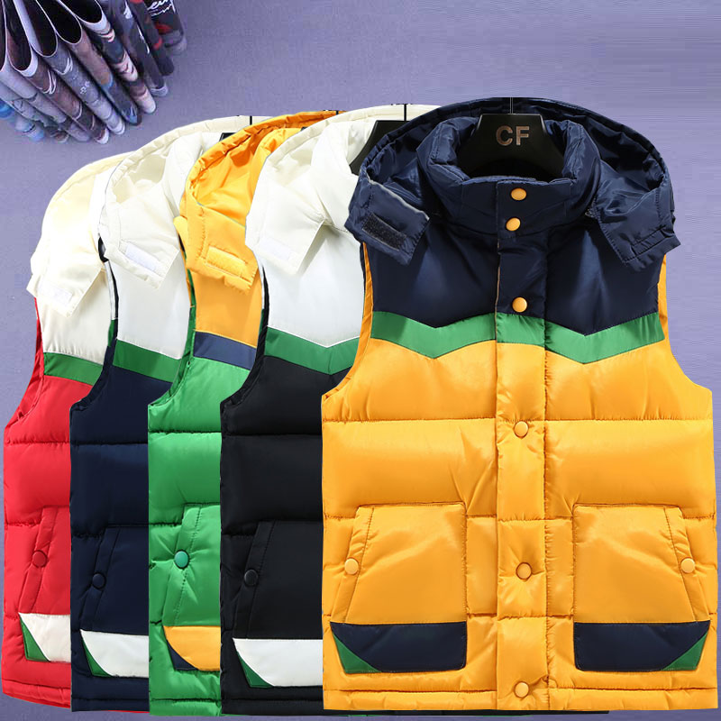 男士秋冬拼色马甲羽绒棉加厚坎肩