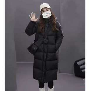 高端冬季2025新款羽绒服女中长款男女同款情侣款加厚保暖外套过膝