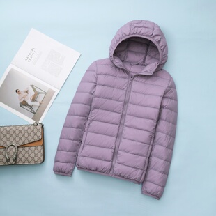 春秋白鸭绒2025新款 轻便高端超薄小个子外套妈妈 轻薄羽绒服女短款