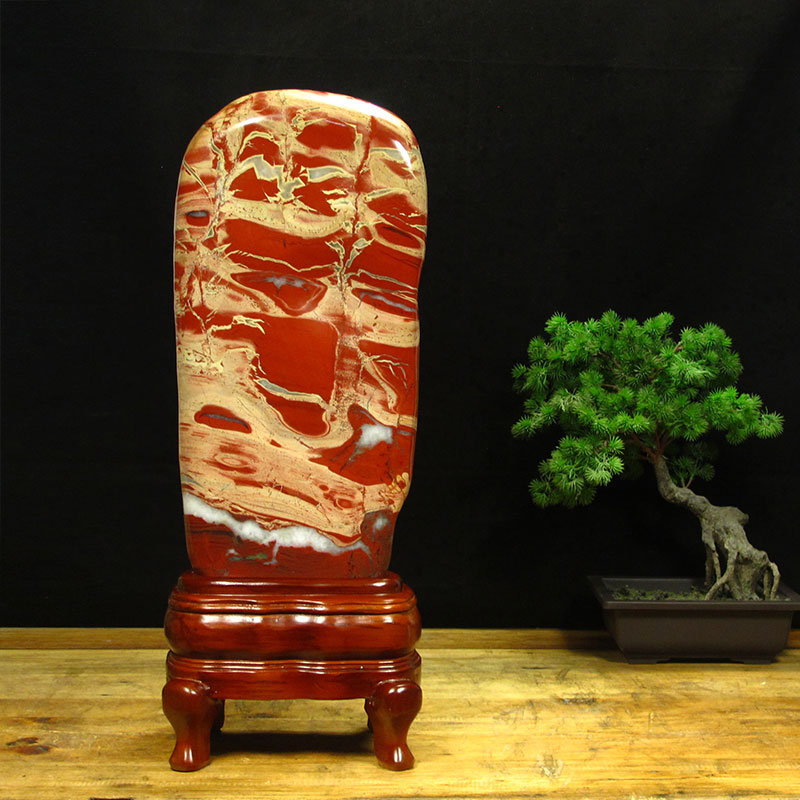 南非鸡血红碧玉原石自然石头客厅办公室书房高档装修装饰摆件送礼