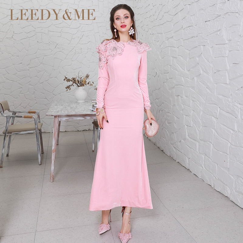 leedy＆me立体花修身风连衣裙