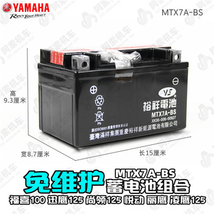 电瓶 雅马哈福喜100迅鹰125尚领125丽鹰凌鹰RS100免维护蓄电池正品
