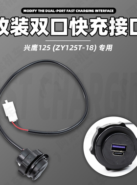 适用于雅马哈兴鹰125 ZY125T-18 升级USB18W 快充接口 改装快充口