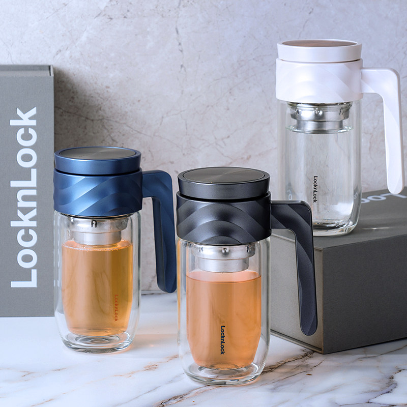 乐扣乐扣双层玻璃水杯男士高档喝茶杯耐高温商务茶水分离女士杯子,餐饮具,玻璃杯,淘宝优惠券,粉丝福利购,淘宝优惠卷