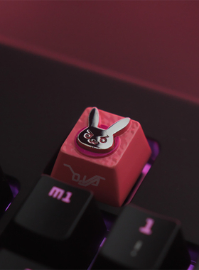 OW守望先锋游戏周边dva粉色新款兔子锌铝合金属机械键盘键帽 键石