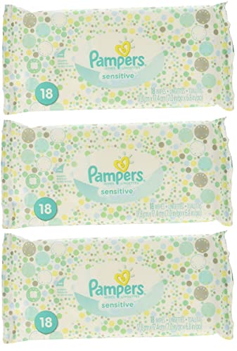 Pampers Sensitive Wipes 18 Count(Pack of 3)-封面