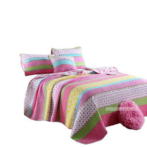 外贸美式2022双面纯棉绗缝被三件套高档床盖欧式四季通用炕盖床单