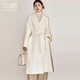 贝源M家labbro白色双面羊绒大衣女2025中长款 浴袍款 羊毛毛呢外套