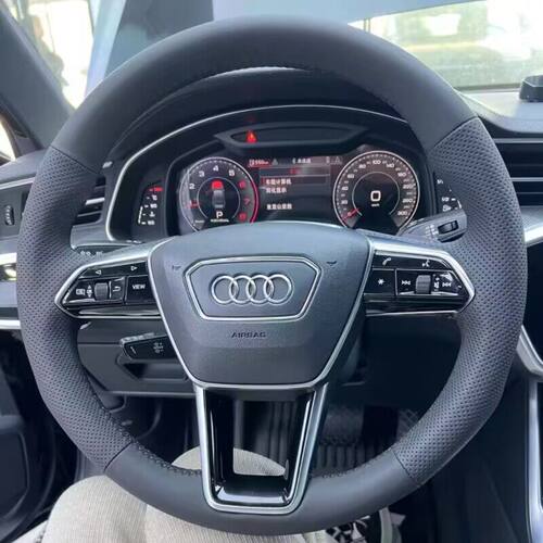 奥迪A6LA5A4LA7LA8Q3Q5LQ2Q7S3S5Q4A3LD型头层小牛皮手缝方向盘套