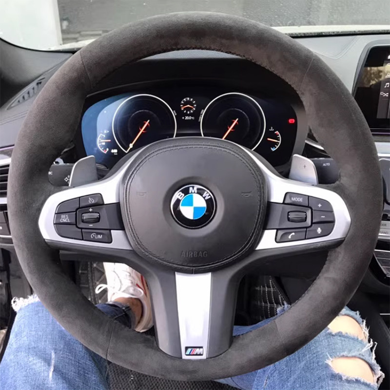 适用于宝马ix3X3X4X5X62系7系3系5系530专用方向盘套真皮手缝把套