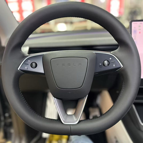特斯拉焕新3焕新Ymodel3modelYmodelS纳帕皮翻毛皮手缝方向盘套