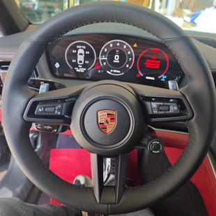 保时捷帕拉梅拉T卡宴MACAN718 911aycan原车无孔牛皮手缝方向盘套