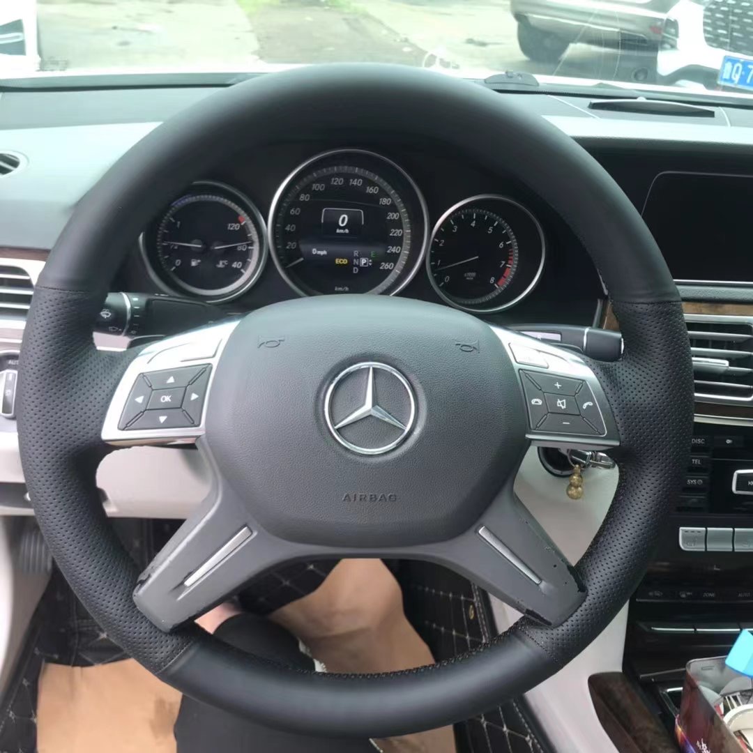 21款奔驰C级180KE级300L R级GLA260 GLC GLE GLK专用手缝方向盘套