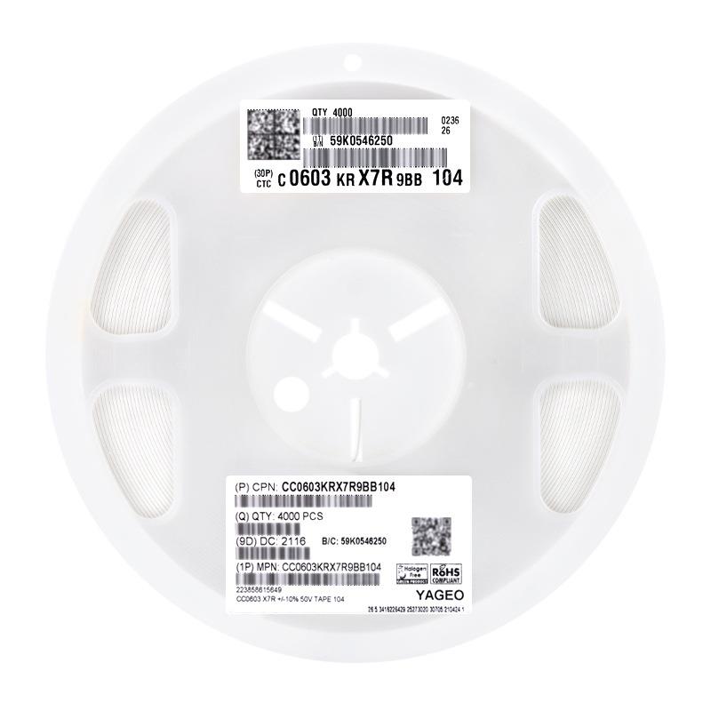 原装0603贴片电容100nF10