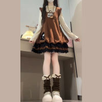 Autumn and winter outfits: Layering vest dresses, two-piece sets, strappy dresses, small flying sleeves, flower bud dresses, women's puff cake dresses thumbnail 2
