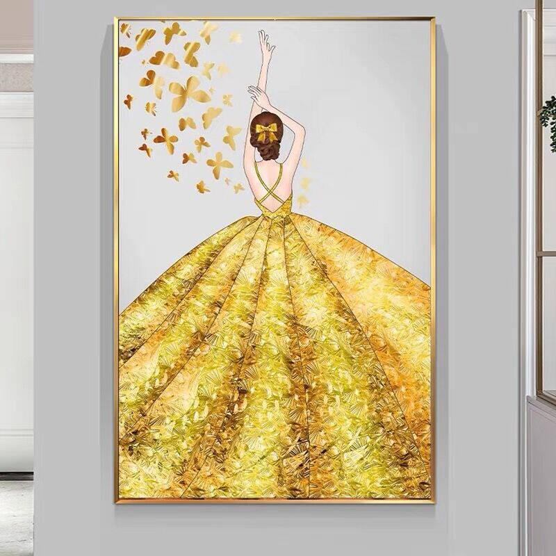 钻石画新款2023满钻芳华简约人物图案点贴钻十字绣客厅卧室玄关画