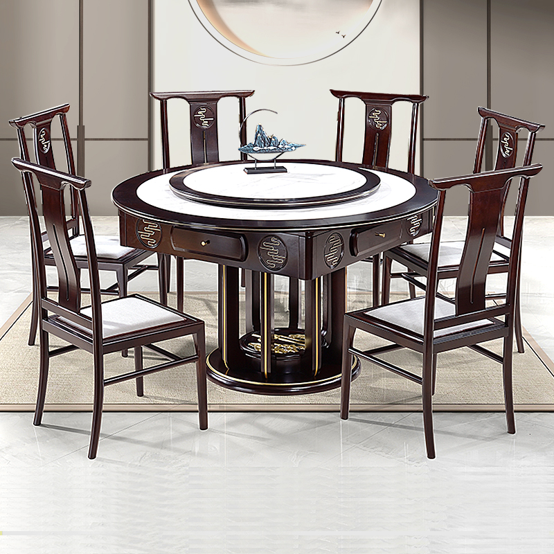 黄檀木岩板静音实木餐桌麻将机