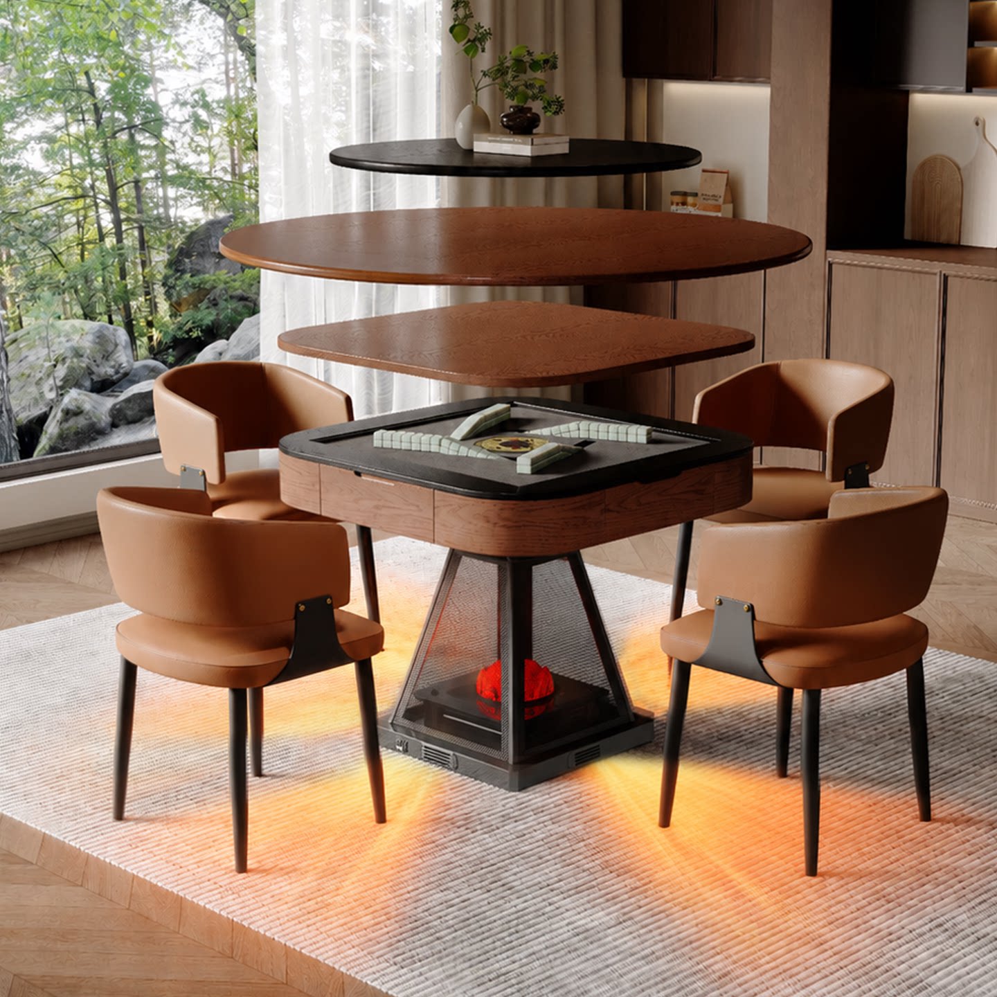 取暖麻将机全自动家用带轮子机麻图片