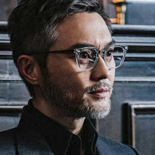 Z永张智霖井柏然费可同款日系复古超轻纯钛眼镜框近视配镜GMS823