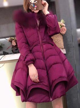 2025冬季新款裙摆式羽绒服气质减龄收腰显瘦保暖正品中长款9812
