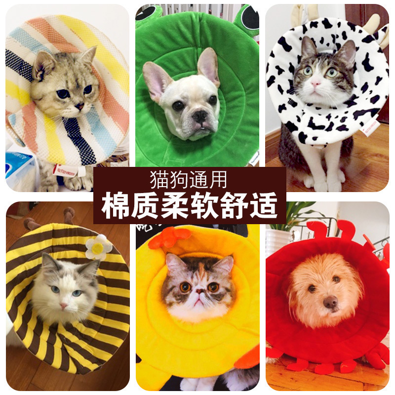 kojima伊丽莎白圈软布猫咪美容罩宠物防咬防舔耻辱圈棉项圈狗头套