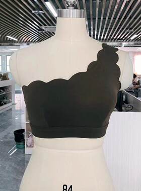 女士波边单边运动文胸瑜伽上衣背心贝壳边（偏小）
