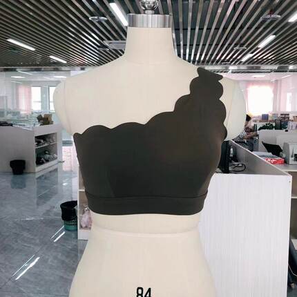 女士波边单边运动文胸瑜伽上衣背心贝壳边（偏小）