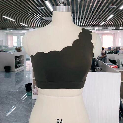 女士波边单边运动文胸瑜伽上衣背心贝壳边（偏小）