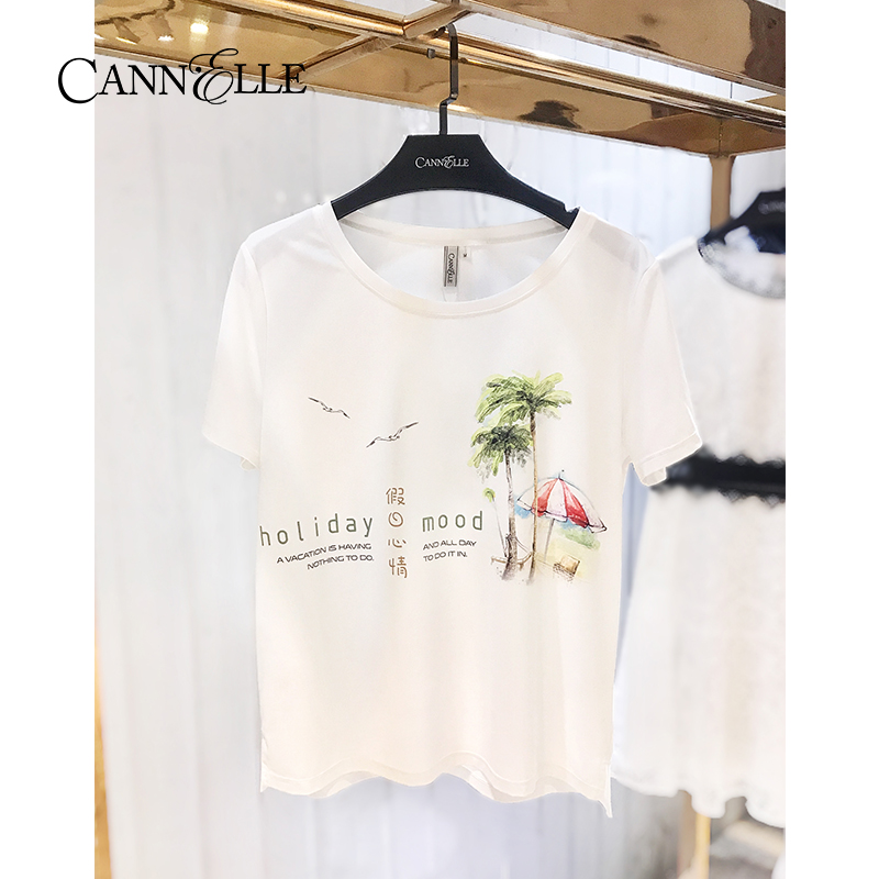 Cannelle印花凉感创意数码印花T恤断码