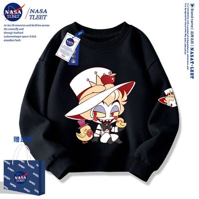 NASA联名地狱客栈极恶老大Helluva周边衣服儿童中小儿童卫衣服潮