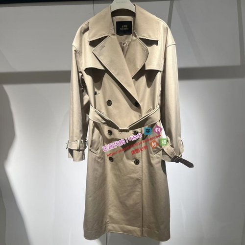 A1BEF1148 2025春装专柜正品双排扣收腰长款风衣A1BEF1148G1-1399