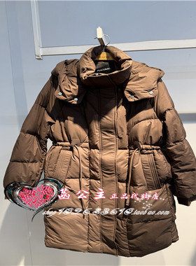 A1ACE4520 女装2024冬专柜正品中长款连帽羽绒服A1ACE4520H9