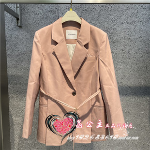 A1BAE1516太平鸟女装2024春专柜正品斯文收腰西装A1BAE151612