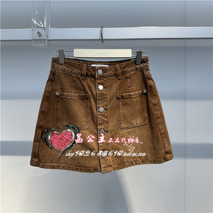 A1HBE236072 贴袋牛仔裙裤 A1HBE2360太平鸟女装 2024夏专柜正品