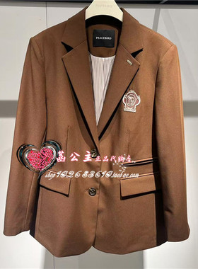 A1BAE3472 女装2024秋专柜正品绣花标西装A1BAE347277