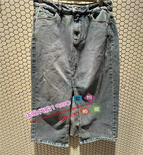 A1GFE2179太平鸟女装2024春专柜正品开叉牛仔长裙A1GFE217955