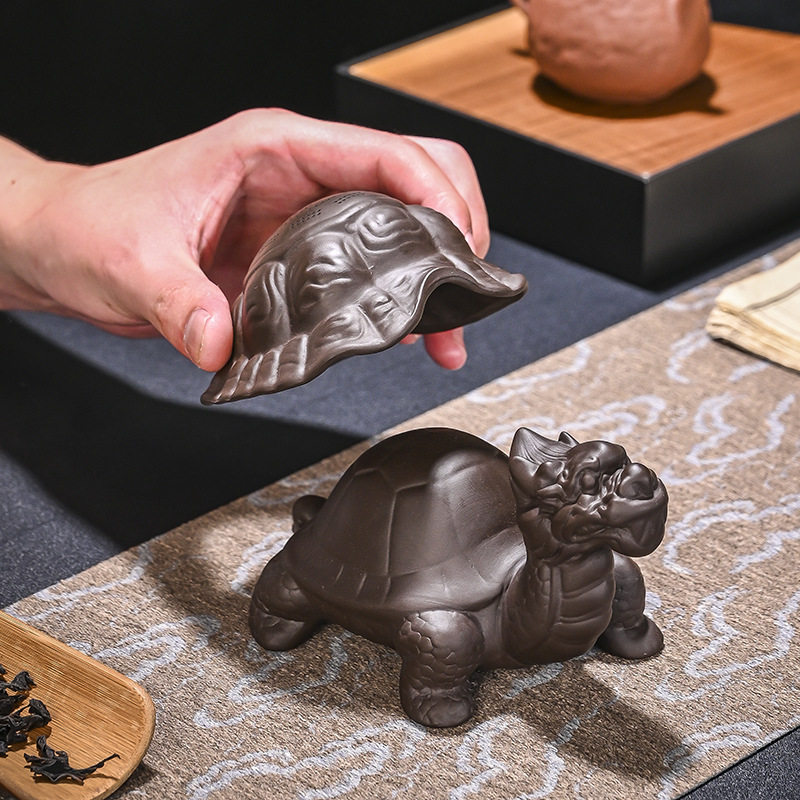 紫砂龙龟可养茶宠摆件创意茶桌装