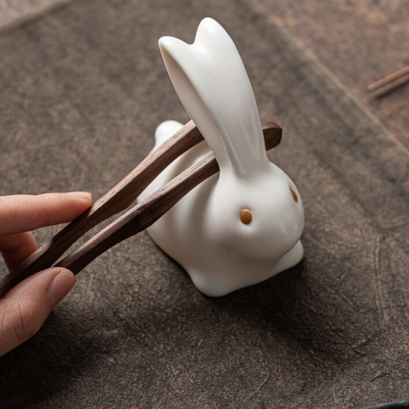 小玉兔兔子茶宠摆件兔年装饰礼品