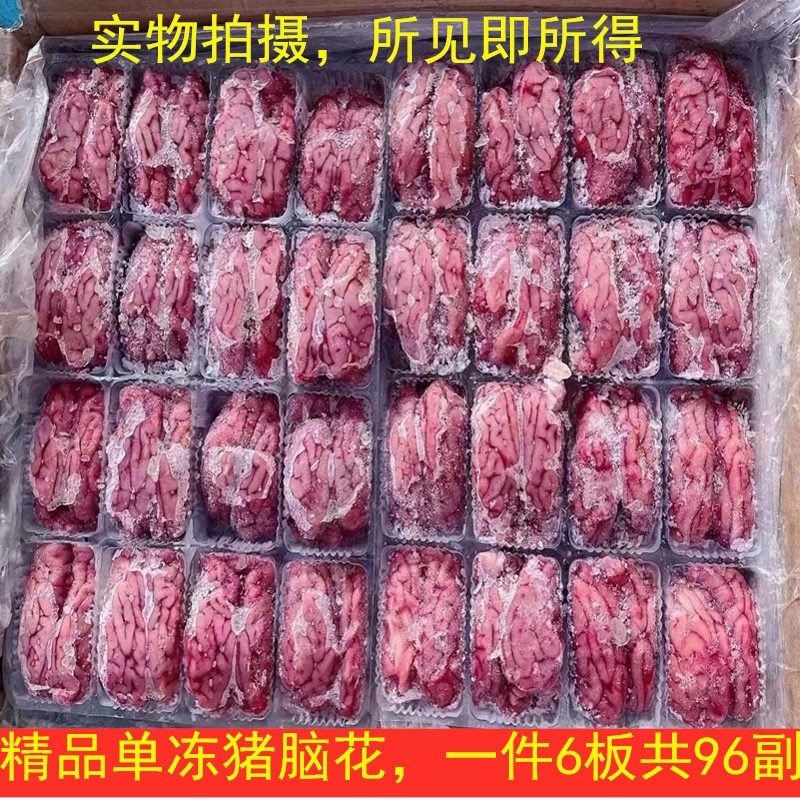 新鲜猪脑96副 生猪脑单冻大猪脑子 猪脑髓96头猪的脑花 深圳发货