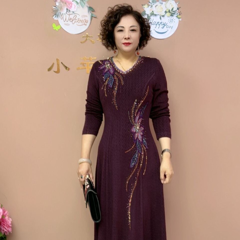 靓莱莎妈妈高端高贵礼服洋气2026春秋新款连衣裙旗袍婆婆婚宴装
