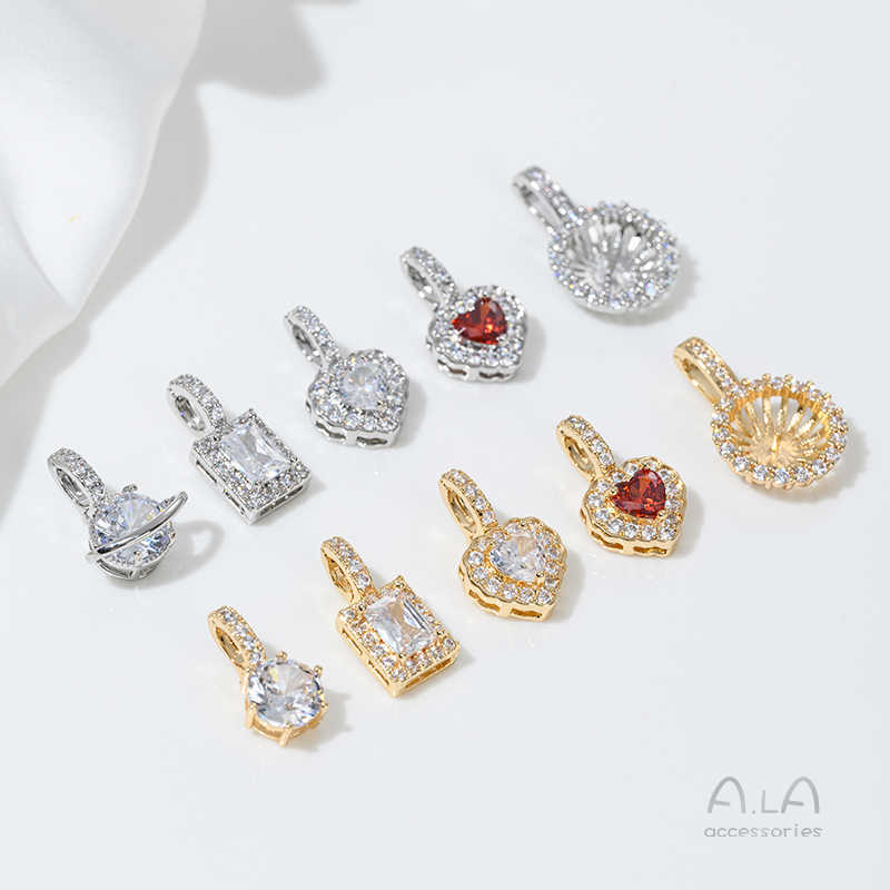 强保色14K包金镶锆石万能扣吊坠可拆卸珍珠项链挂件diy饰品挂饰