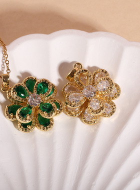 小众设计高级时尚耳圈耳扣铜镀14K金锆石耳环耳饰品跨境热销现货