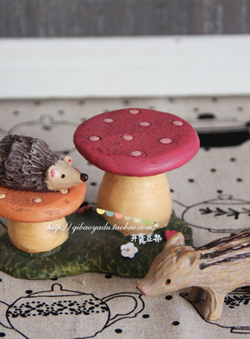 出口zakka树脂套二小动物摆件