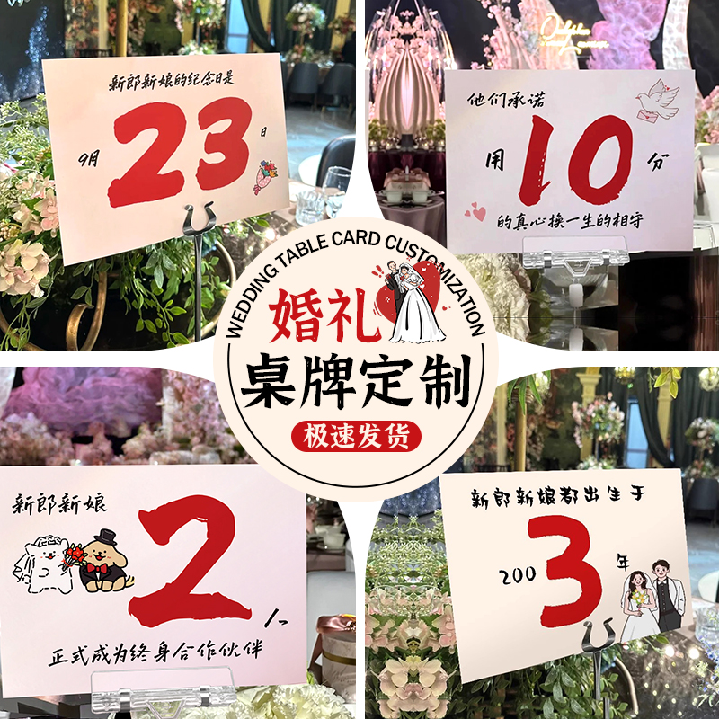 婚礼桌牌定制,戳客服优先发货