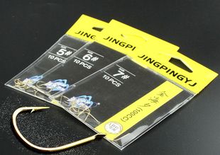 谷麦钓用钩 日本原产平打金海夕5 6 7号划铁不倒尖韧性好淡水绝杀